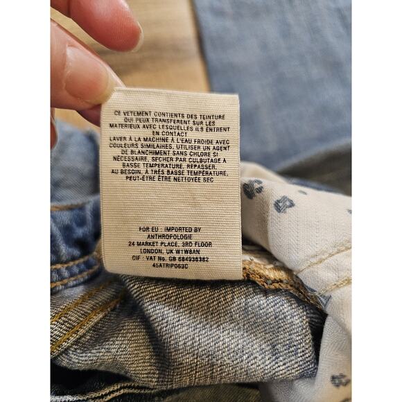 Pilcro and the Letterpress Hyphen Unique Ankle Jeans Size 25 Distressed Raw Hem - Picture 9 of 9